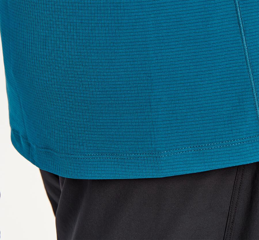 Hoka One One Top Panske Modre - Performance Short Sleeve - 79328-LARP